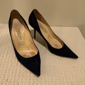 Navy Suede and Patent Jimmy Choo Pump